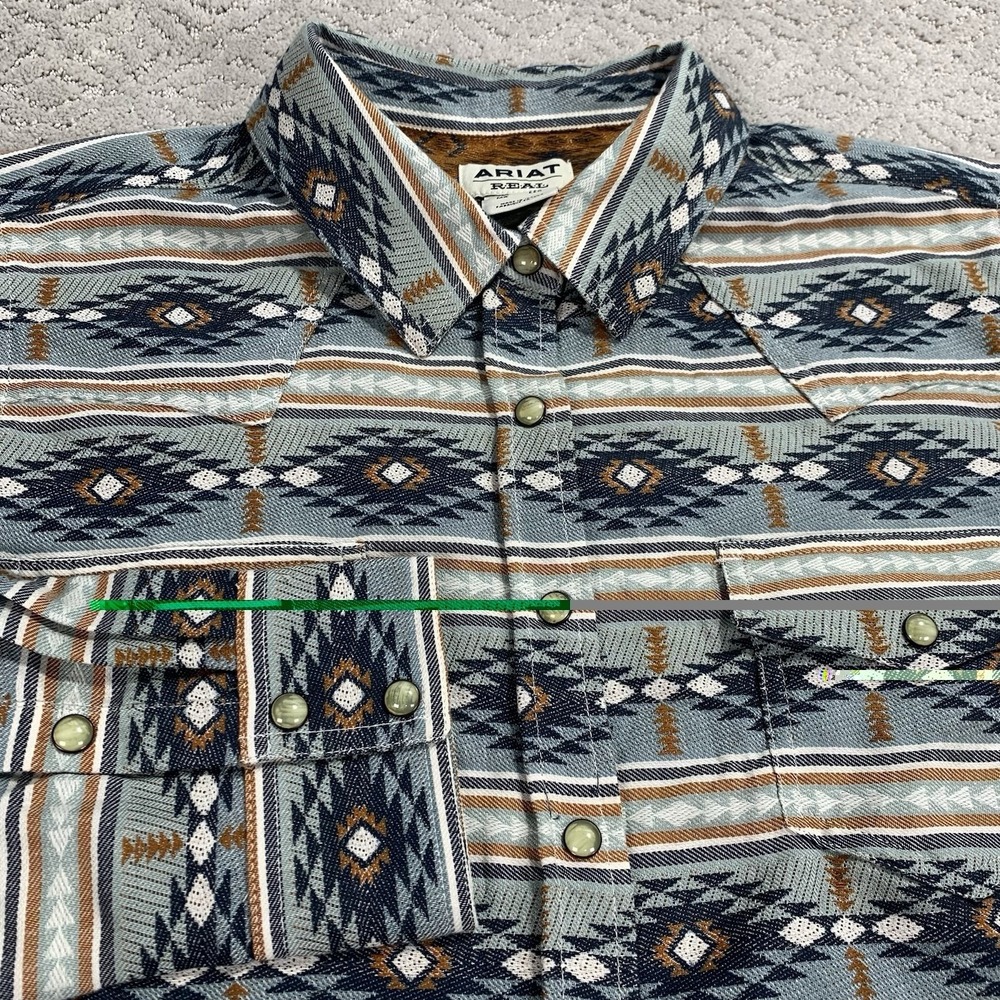 Ariat Women's Real Creekside Snap Shirt XXL Jacquard Western Long Sleeve NWT
